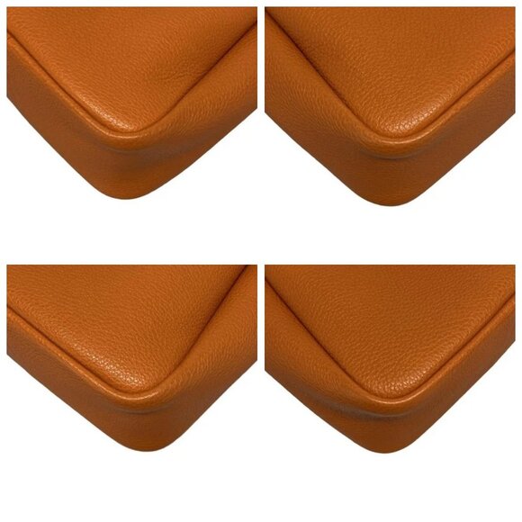 PRADA Triangle Logo Orange Leather Tote Bag 1353-041925 - Picture 6 of 14